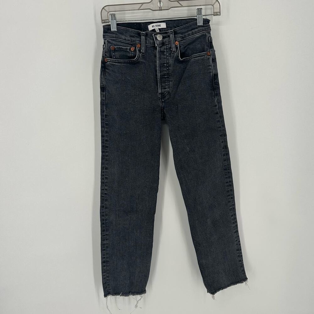 RE/DONE Stove Pipe Jean Stoned Noir Black Straight
Leg Raw Hem 70s High-Rise 25 View 2